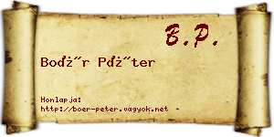 Boér Péter névjegykártya