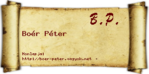 Boér Péter névjegykártya