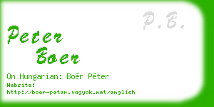 peter boer business card